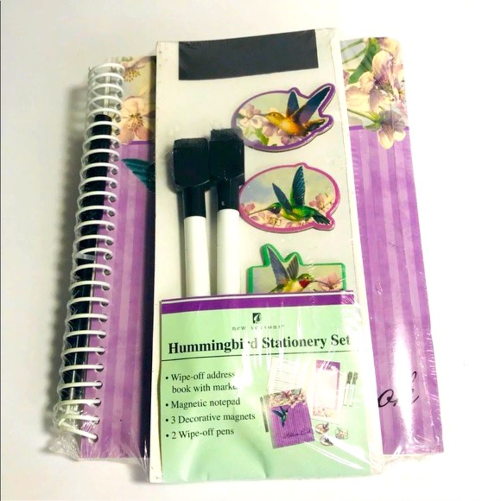 Hummingbird Address Book/Stationery And Notepad Set NEW!